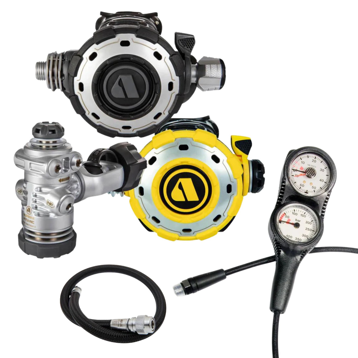 Apeks Regulator Package: MTX-RC + Miflex Gauges + BCD Hose