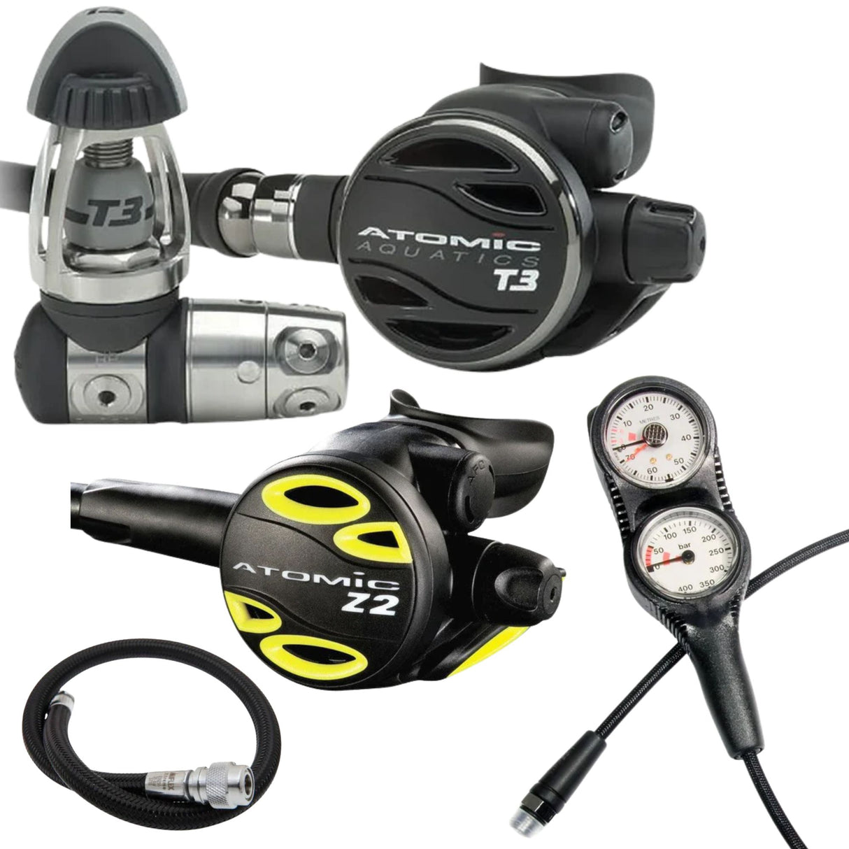 Atomic Regulator Package: T3 + Z2 Octopus + Gauges + BCD Hose