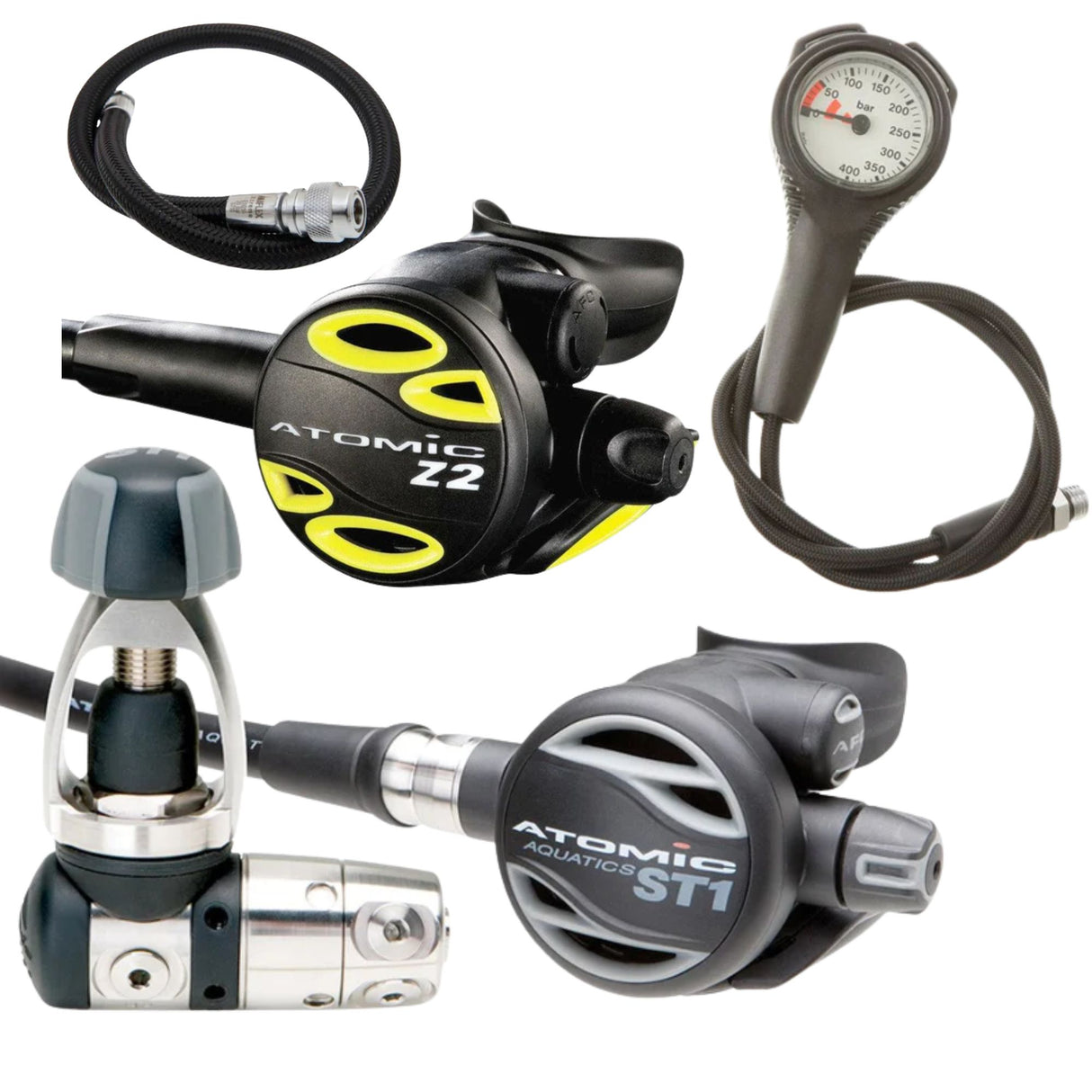 Atomic Regulator Package: ST1 + Z2 Octopus + Gauges + BCD Hose