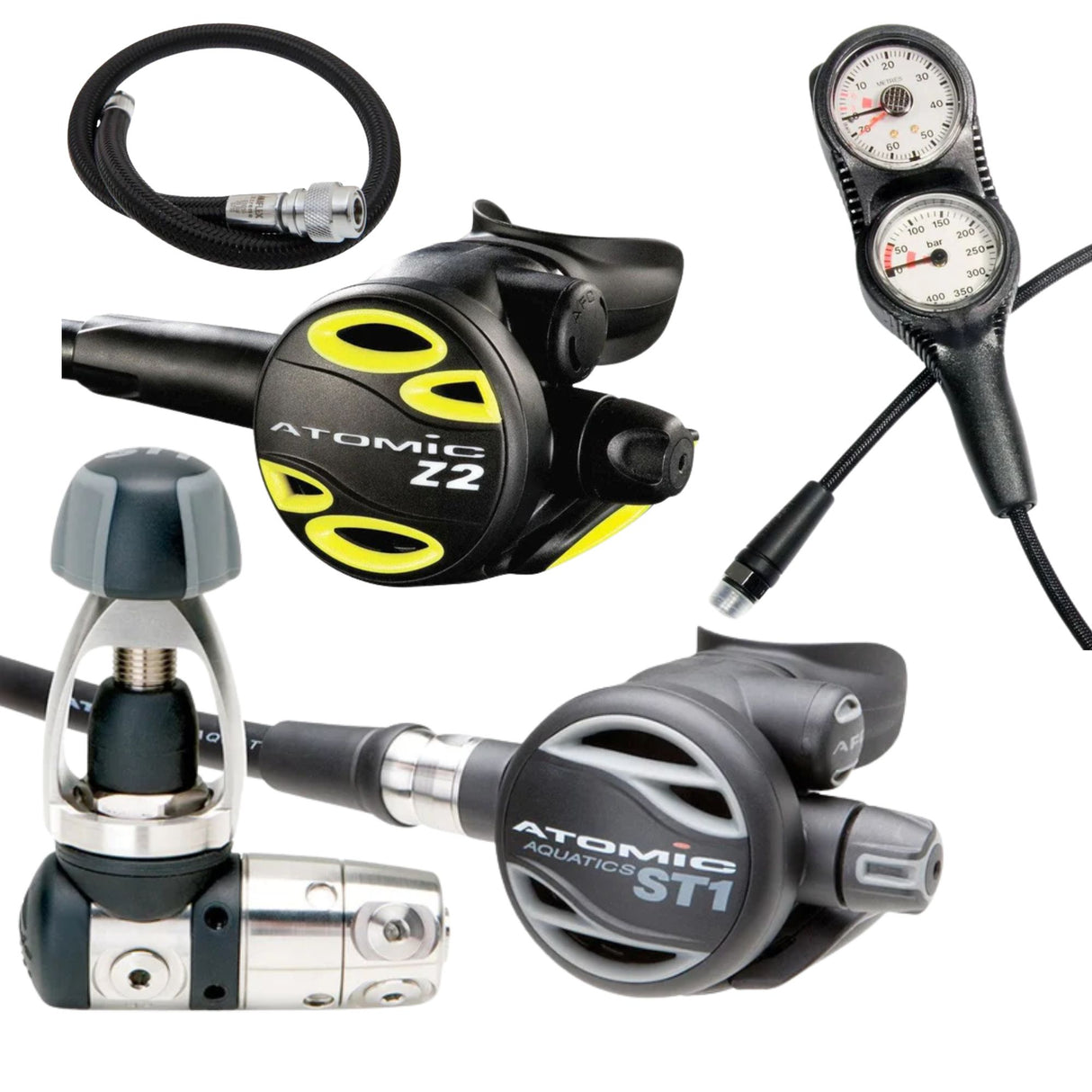 Atomic Regulator Package: ST1 + Z2 Octopus + Gauges + BCD Hose