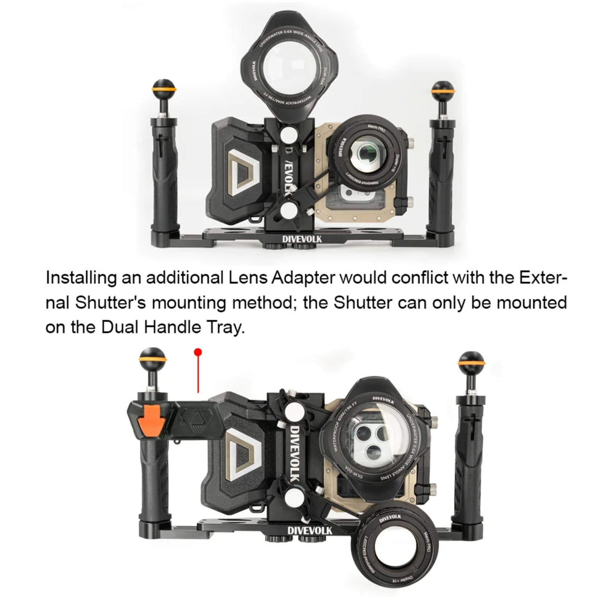 DiveVolk SeaTouch 6 Pro Expansion Clamp with 67mm Lens Adapter