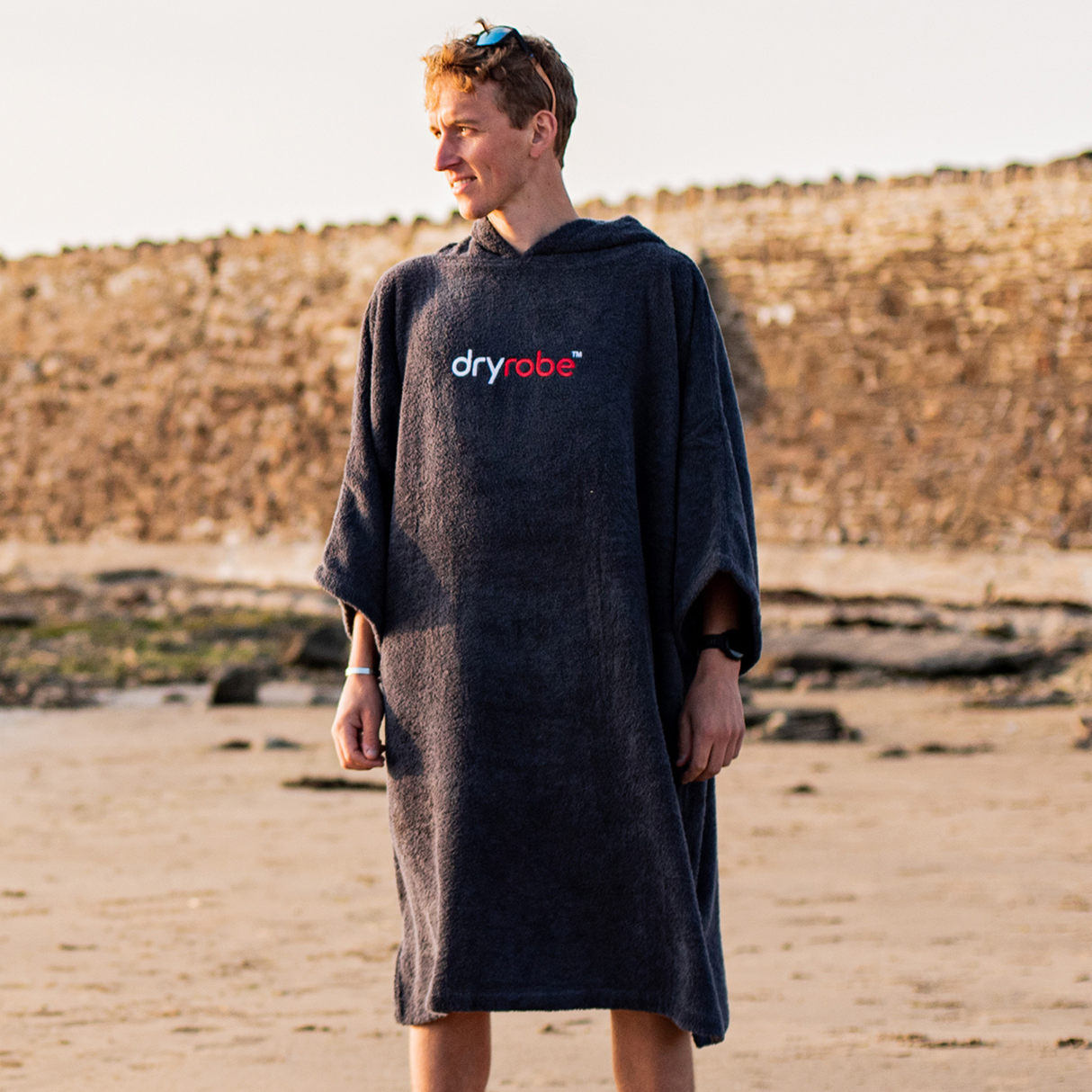 Dryrobe® Organic Cotton Towel Changing Robe for Adults - Slate Grey