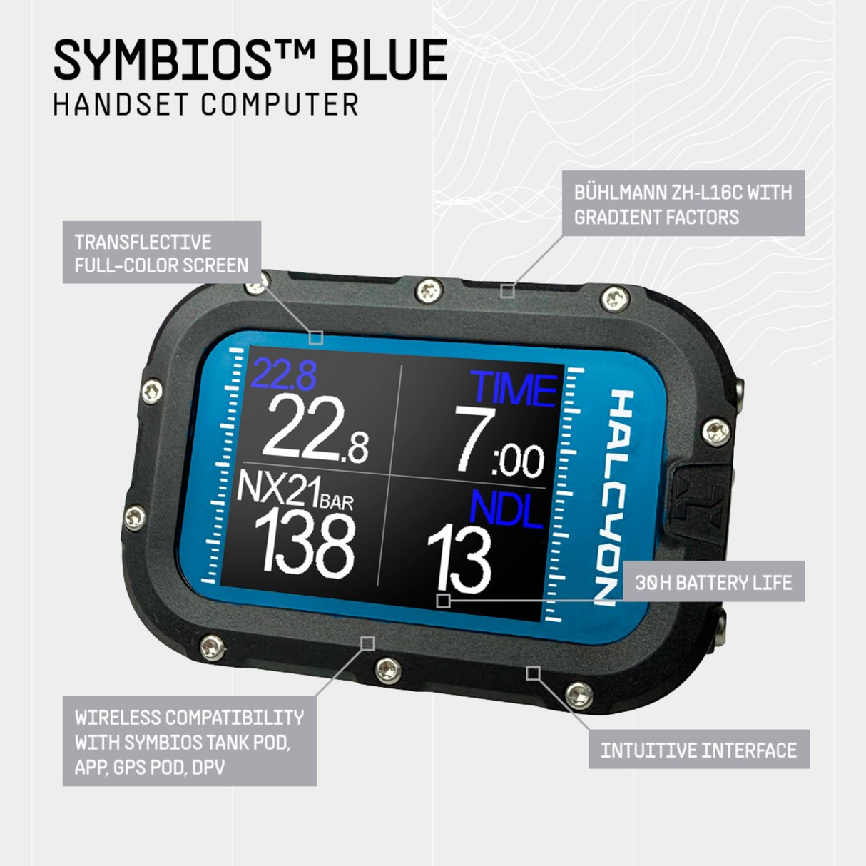 Halcyon Symbios BLUE Handset Computer with Tank Pod