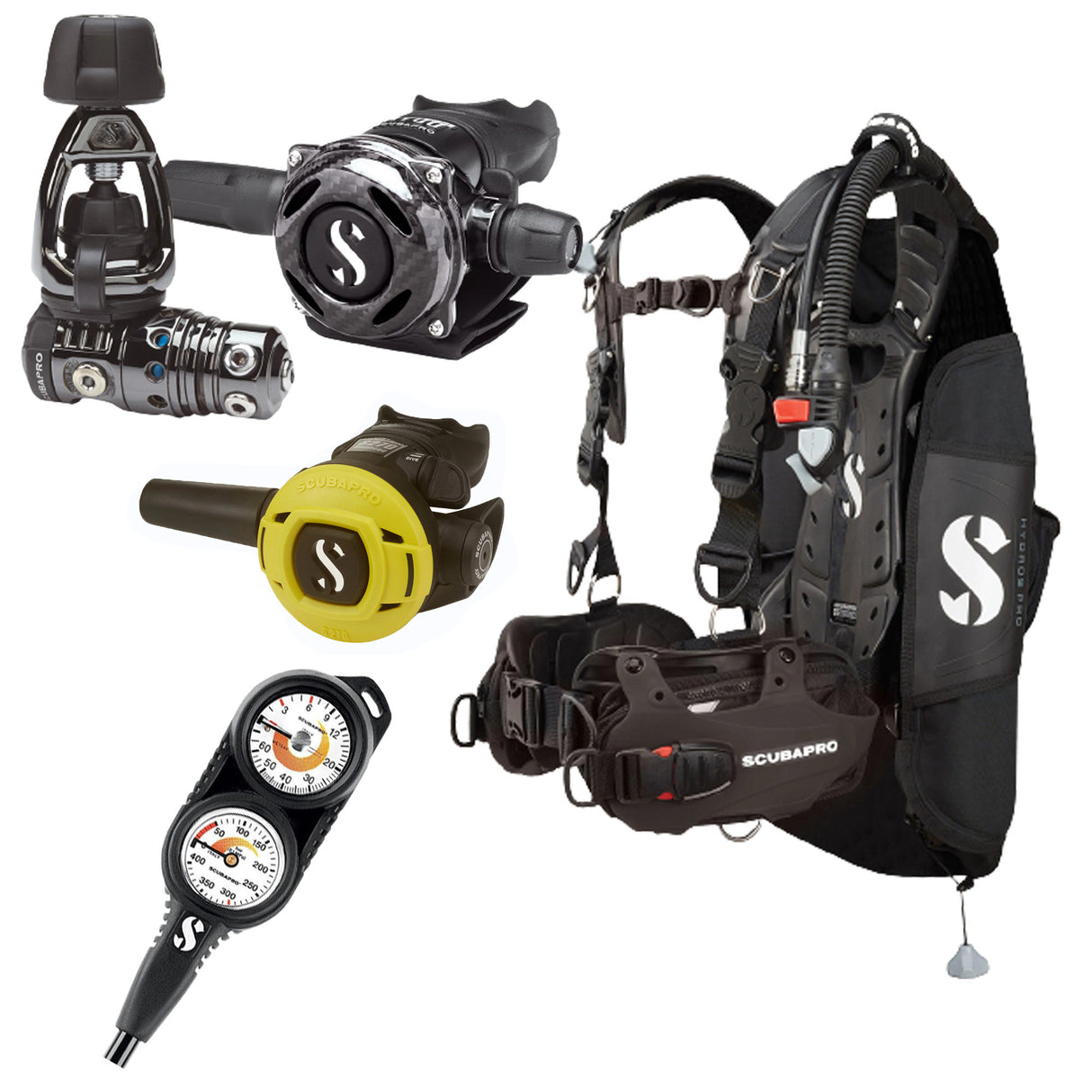 Scubapro MK25 EVO / A700 Carbon Black Tech Hydros Pro Package