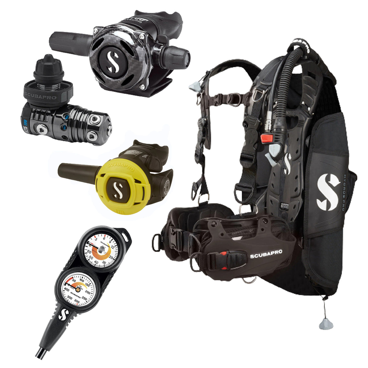 Scubapro MK25 EVO / A700 Carbon Black Tech Hydros Pro Package