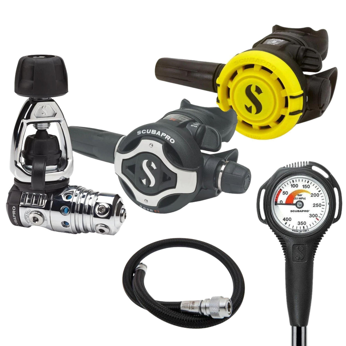 Scubapro Regulator Package: MK25 EVO / S620Ti + R105 Octopus + Gauges + BCD Hose