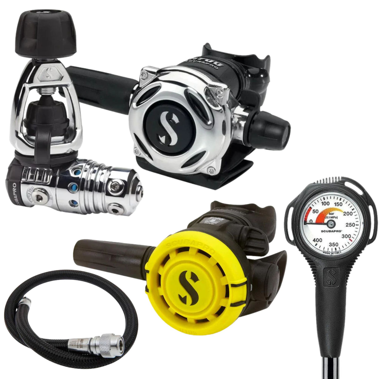Scubapro Regulator Package: MK25 EVO / A700 + R105 Octopus + Gauges + BCD Hose