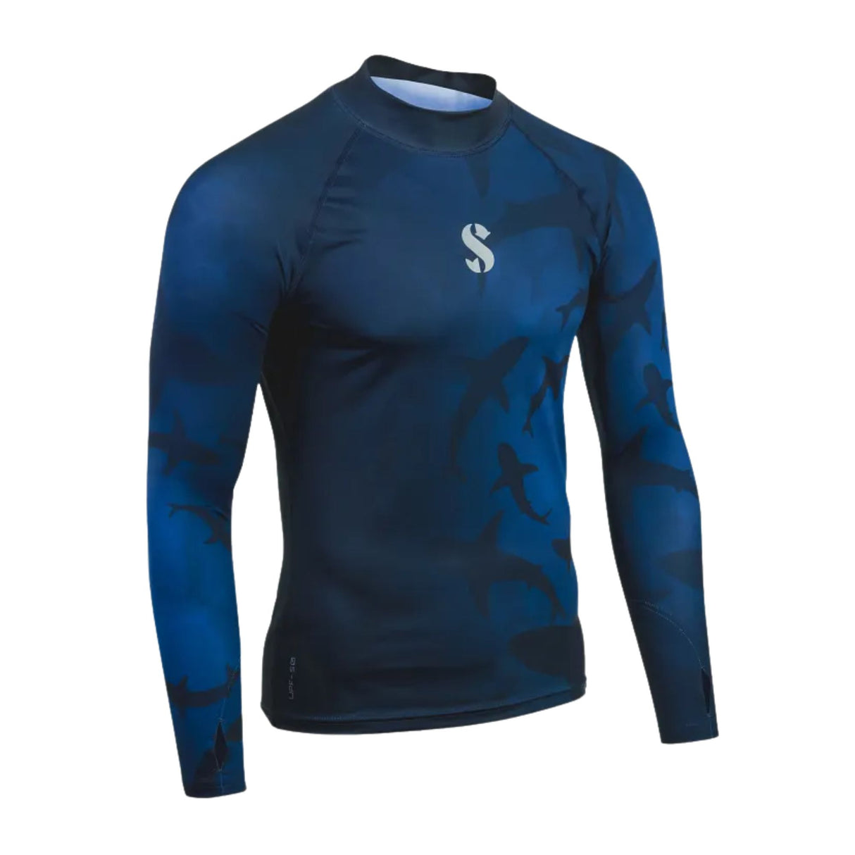 Scubapro UPF50 T-Flex Long Sleeve Men's Rash Guard - Sharks