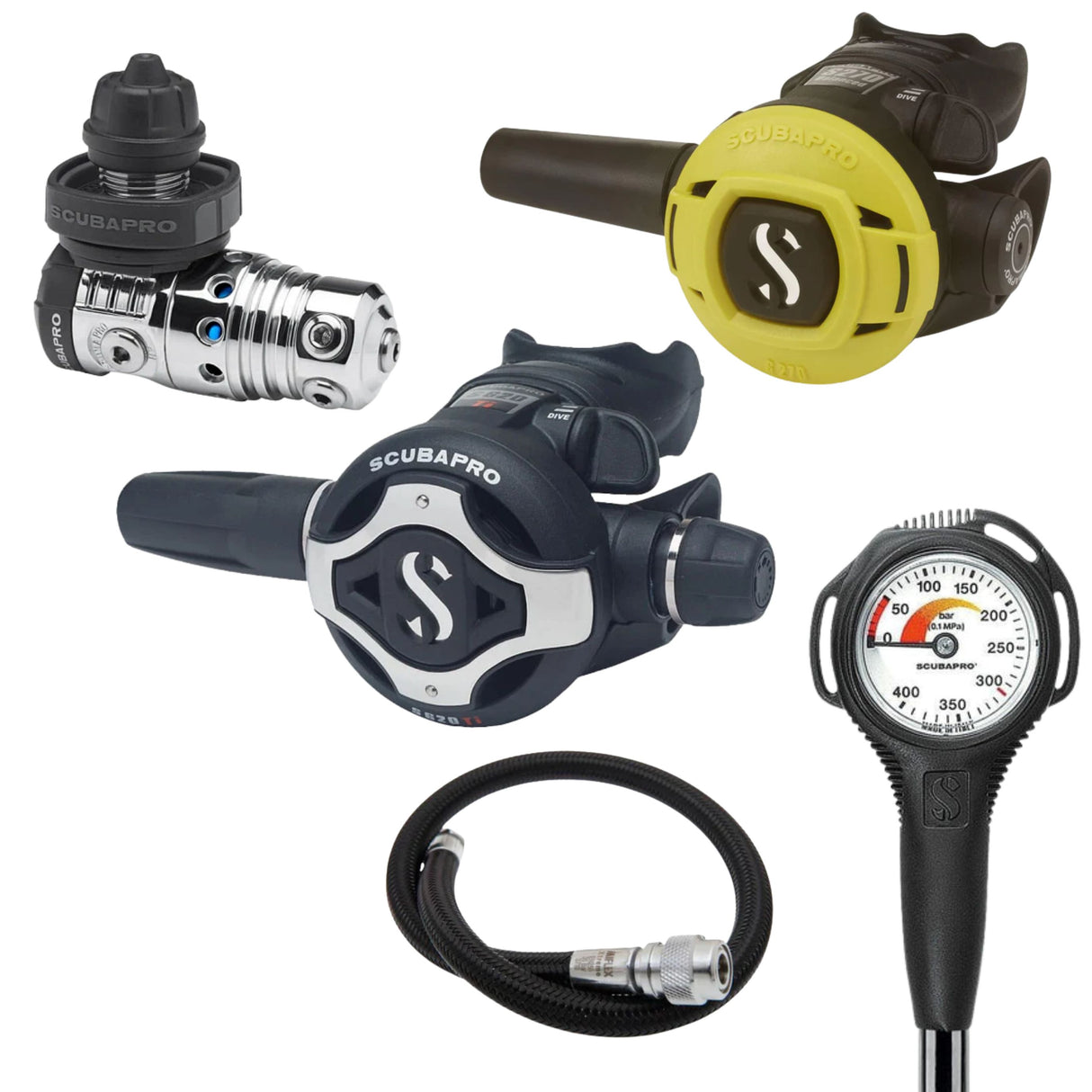 Scubapro Regulator Package: MK25 EVO / S620Ti + S270 Octopus + Gauges + BCD Hose