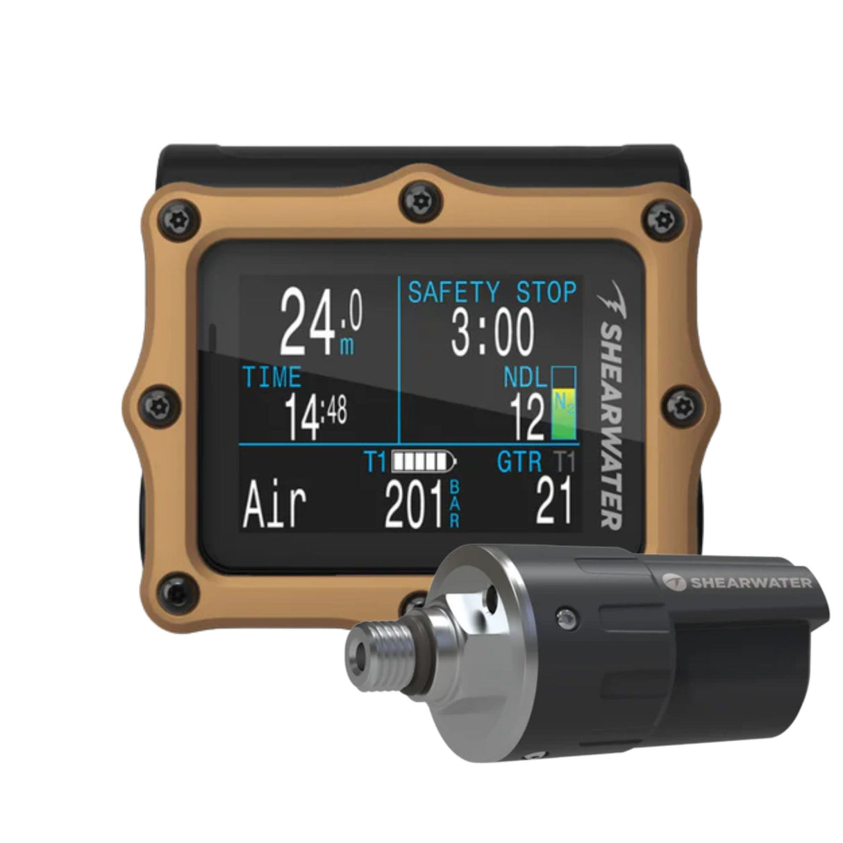 Shearwater Perdix 2 Ti Bronze Journeys Dive Computer + Swift GPS Transmitter
