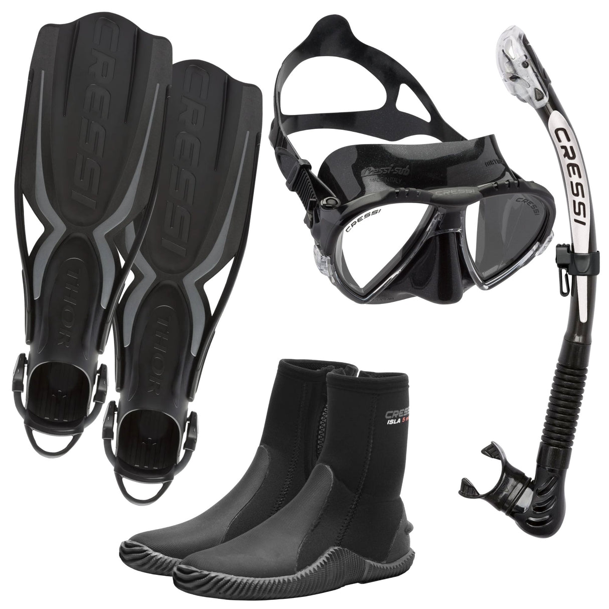 Cressi Adventure Complete Snorkelling Package - Black