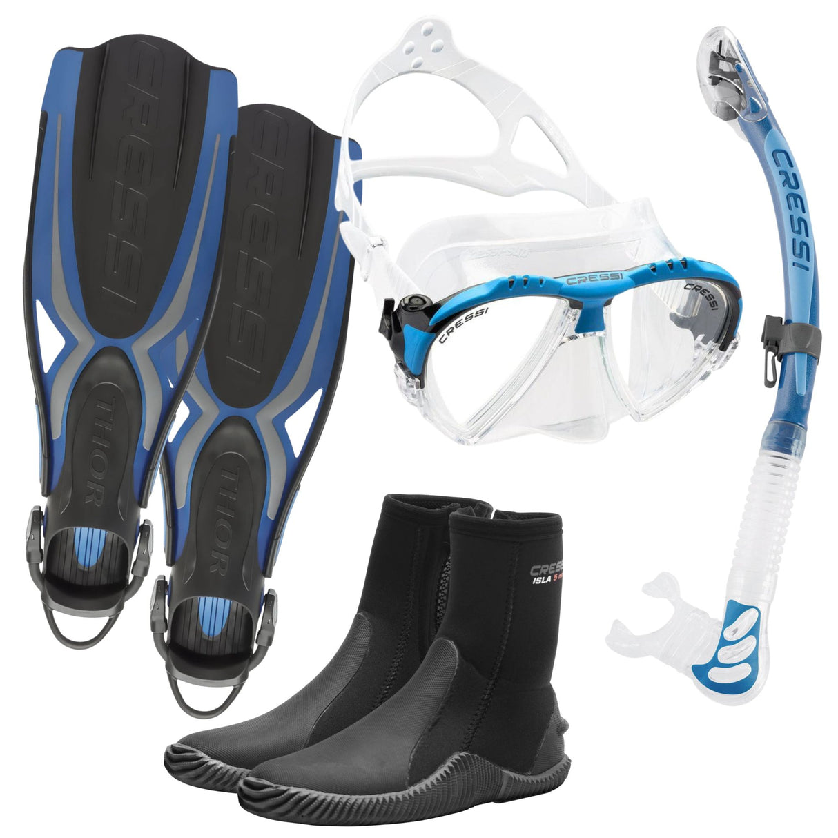 Cressi Adventure Complete Snorkelling Package - Blue