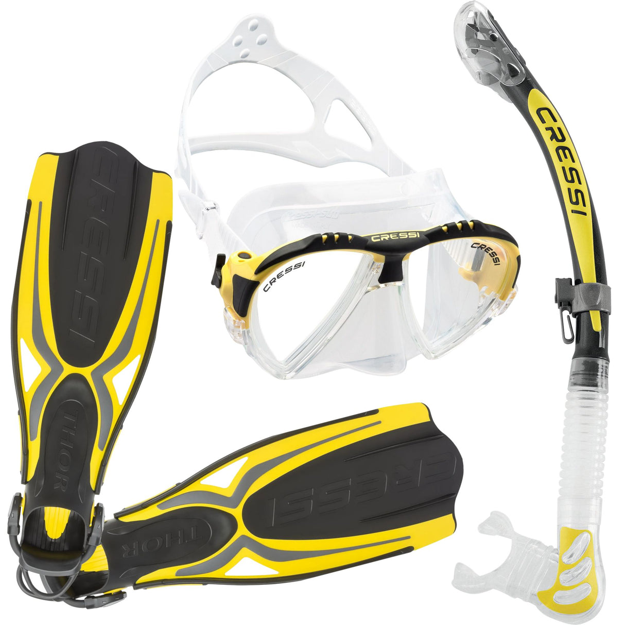 Cressi Adventure Complete Snorkelling Package - Yellow