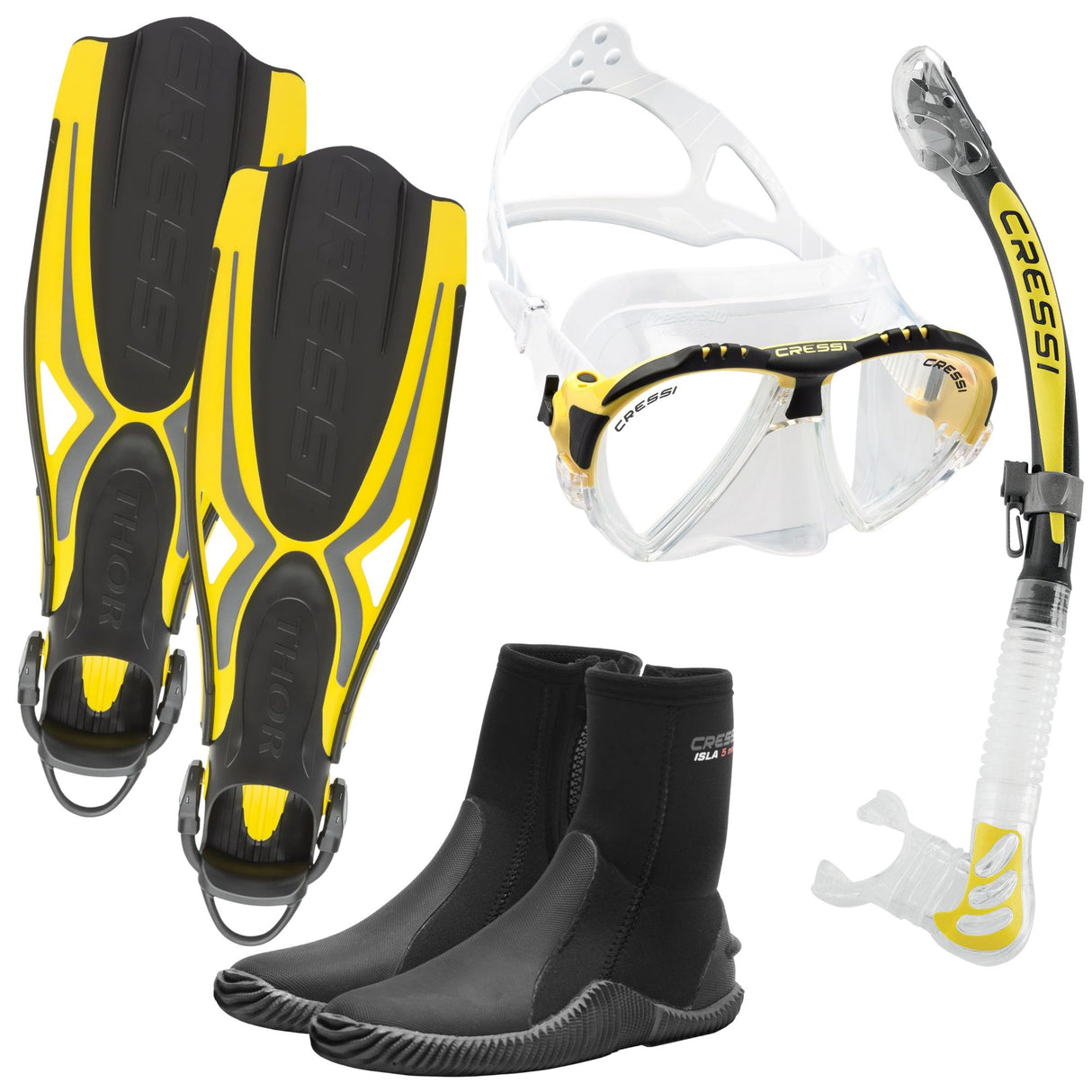 Cressi Adventure Complete Snorkelling Package - Yellow
