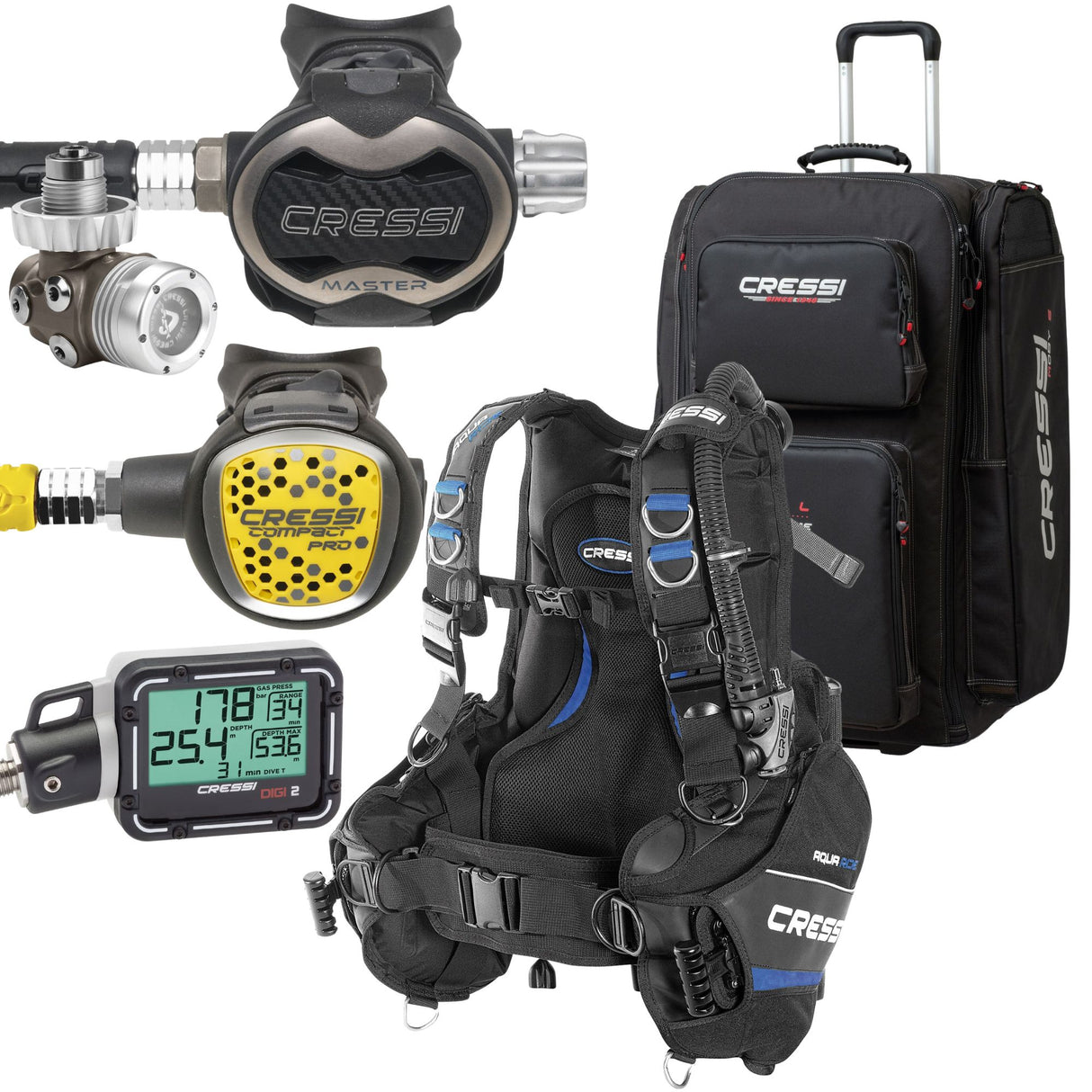 Cressi Aquaride Men's Pro Travel Package