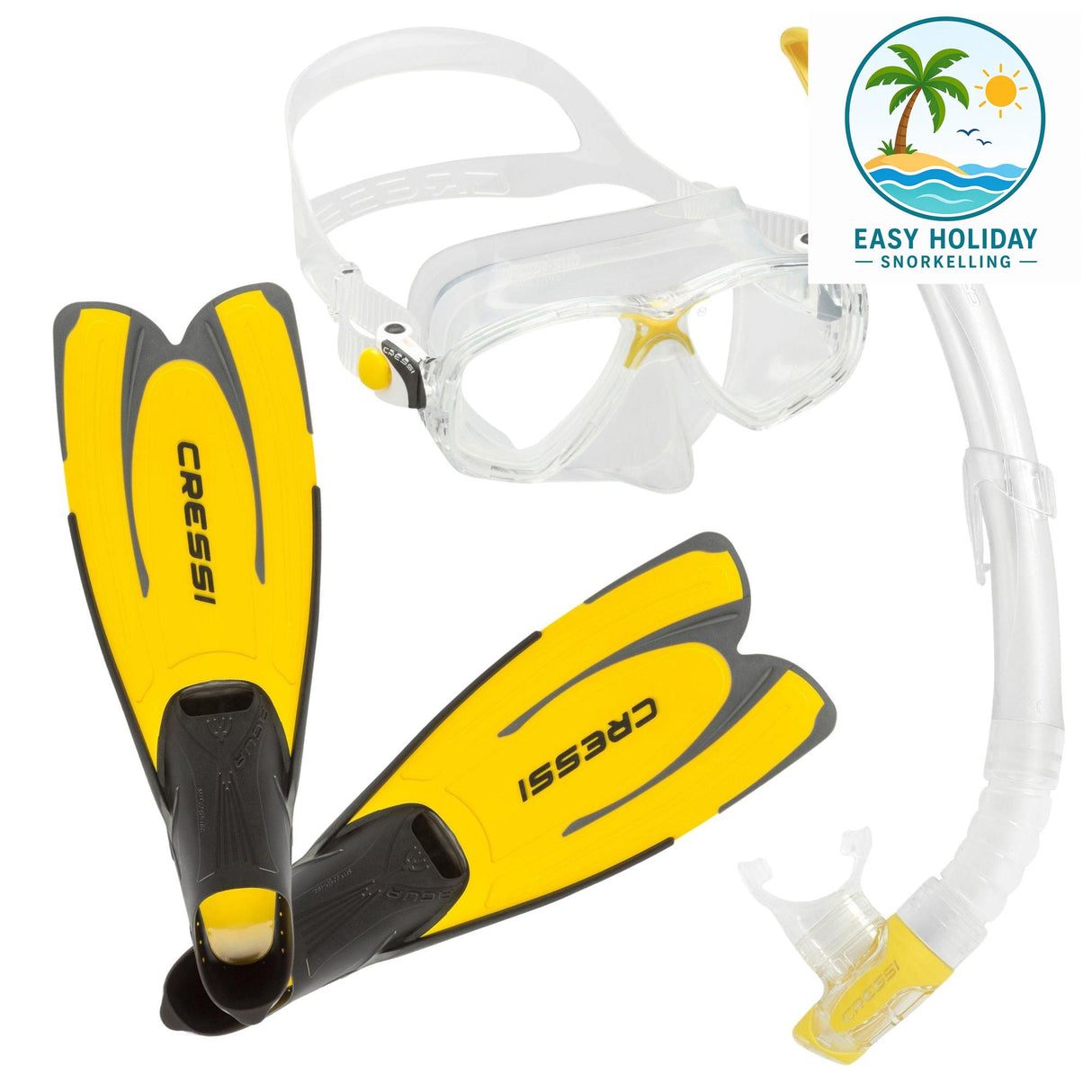 Cressi Marea Mask, Gamma Snorkel & Agua Fins Set