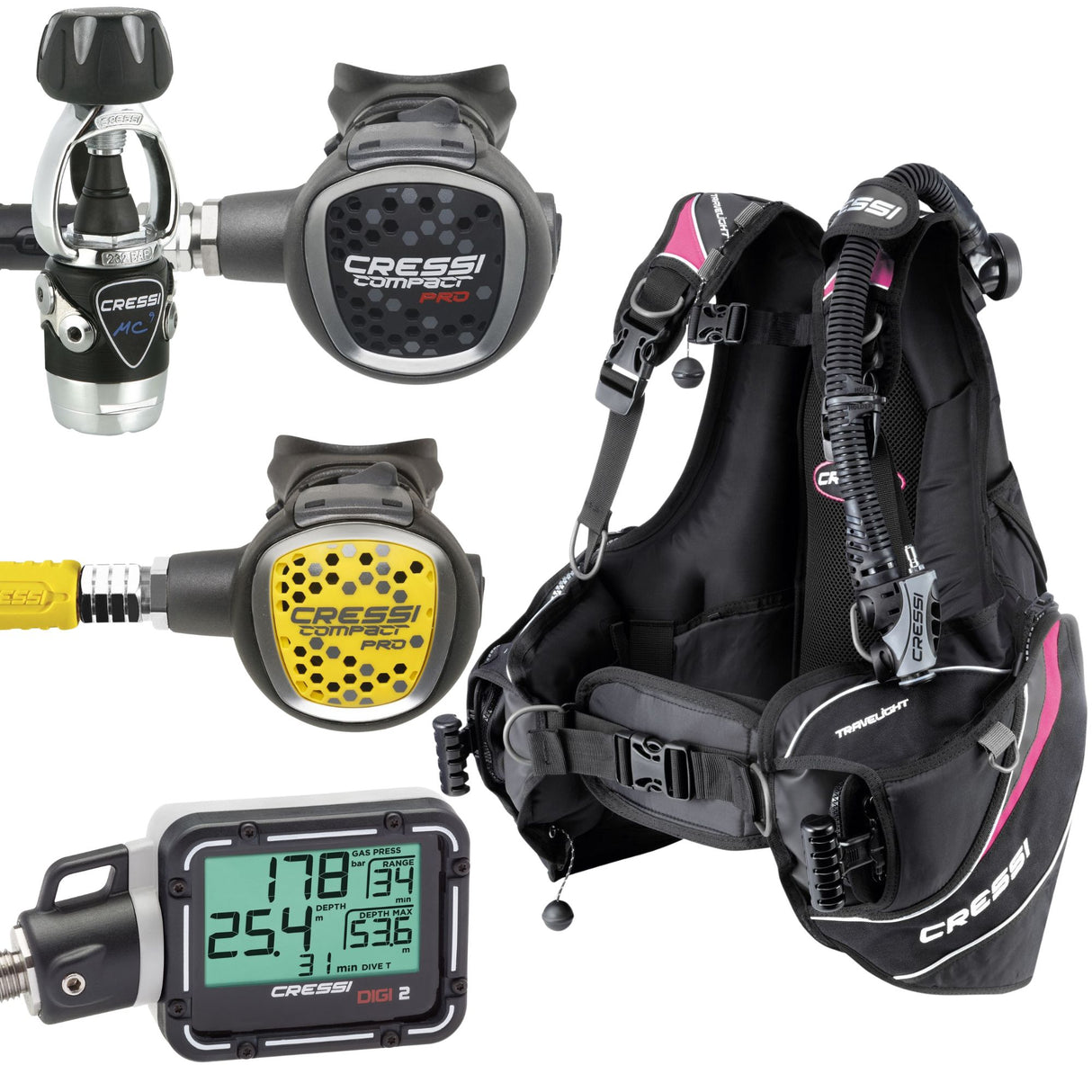 Cressi Travellight BCD & Regulator Women's Package