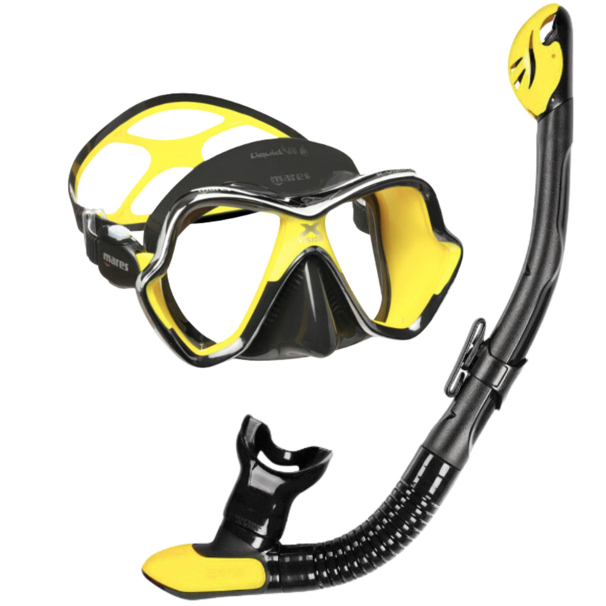 Mares X-Vision Chrome Liquidskin Mask And Ergo Dry Snorkel Set