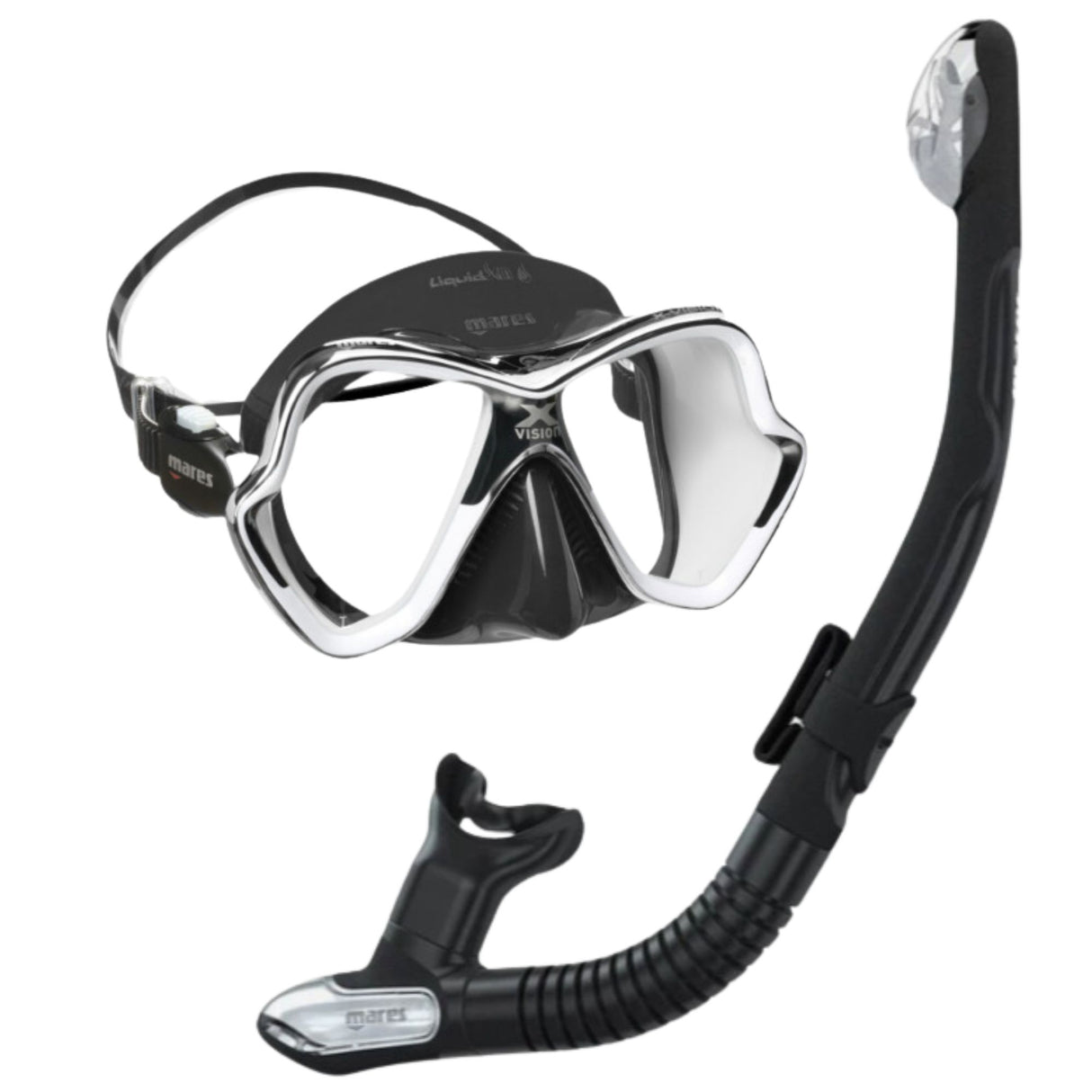 Mares X-Vision Chrome Liquidskin Mask And Ergo Dry Snorkel Set