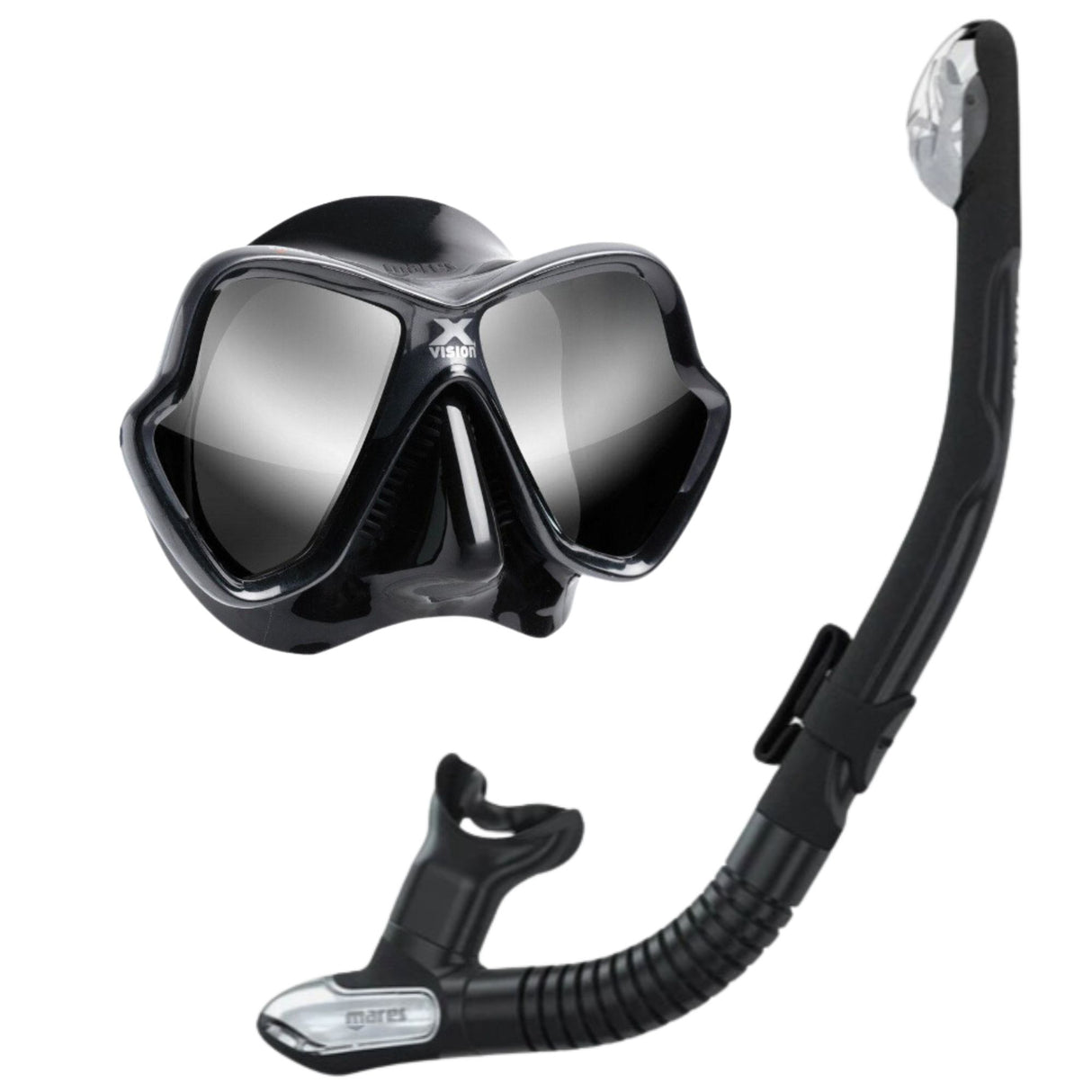Mares X-Vision Ultra Liquidskin Mirrored Mask And Ergo Dry Snorkel Set