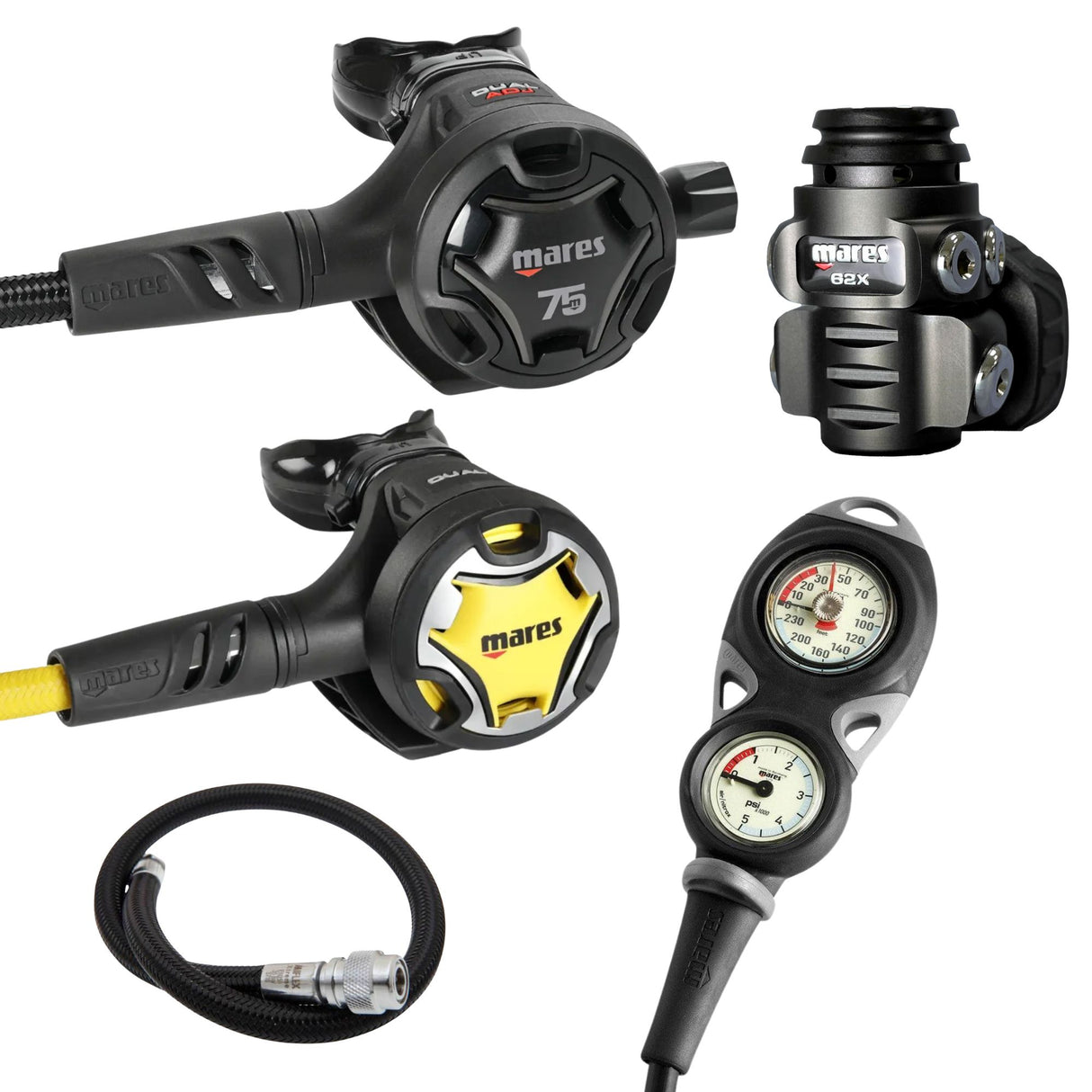 Mares Dual ADJ 62X with Dual Octopus and Mission 2 Console Regulator Set - 75th Anniversary Edition