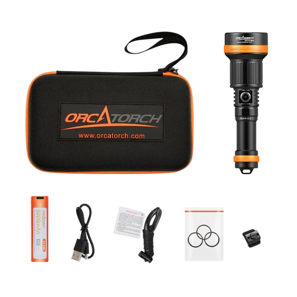 Orcatorch ZD710 MK2 Zoomable Dive Torch