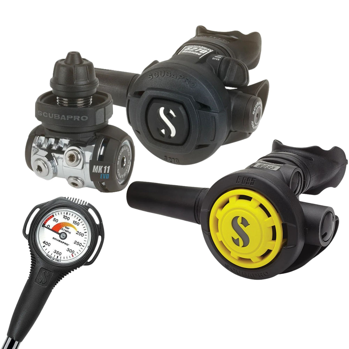 Scubapro MK11 EVO / S270 Regulator Set with R095 Octopus and SPG