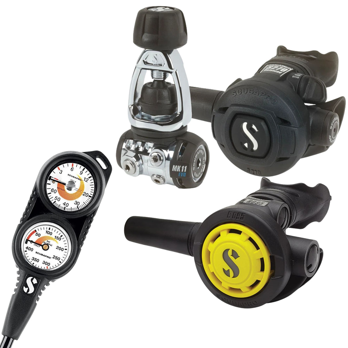 Scubapro MK11/S270 Regulator Set with R095 Octopus and Twin Console