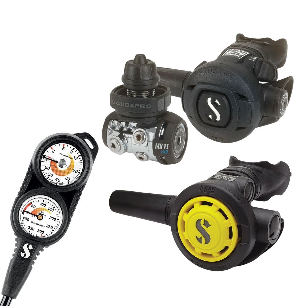 Scubapro MK11/S270 Regulator Set with R095 Octopus and Twin Console