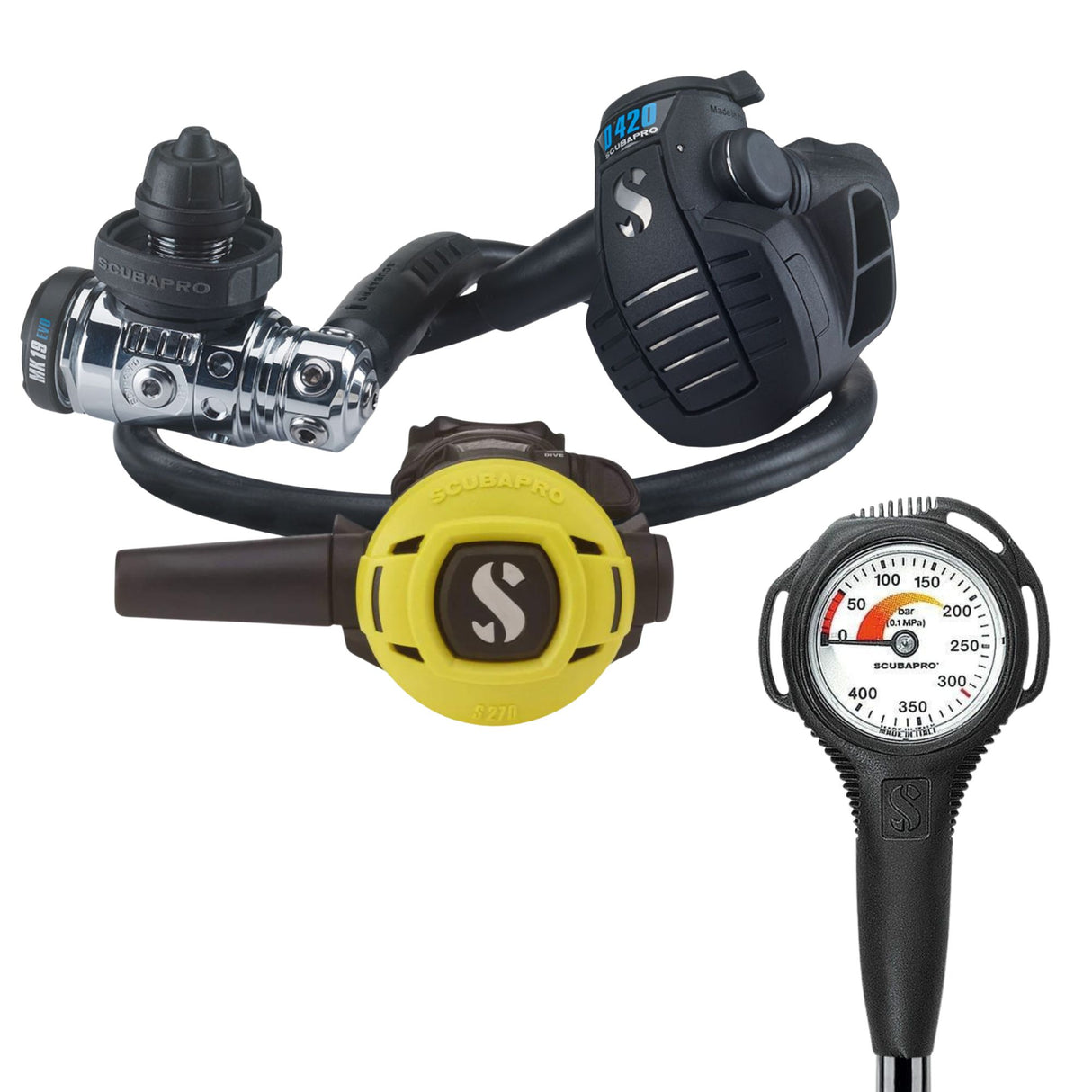 Scubapro MK19 EVO / D420 with S270 and Compact SPG Regulator Set