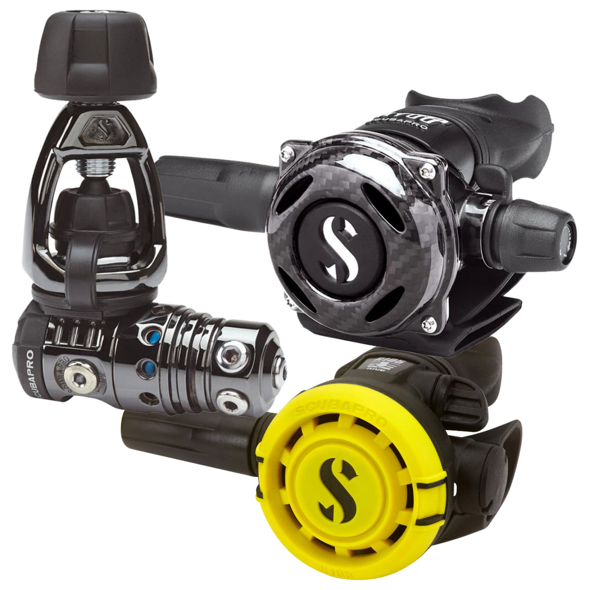 Scubapro MK25 EVO/A700 Carbon Black Tech Regulator Set with R105 Octopus