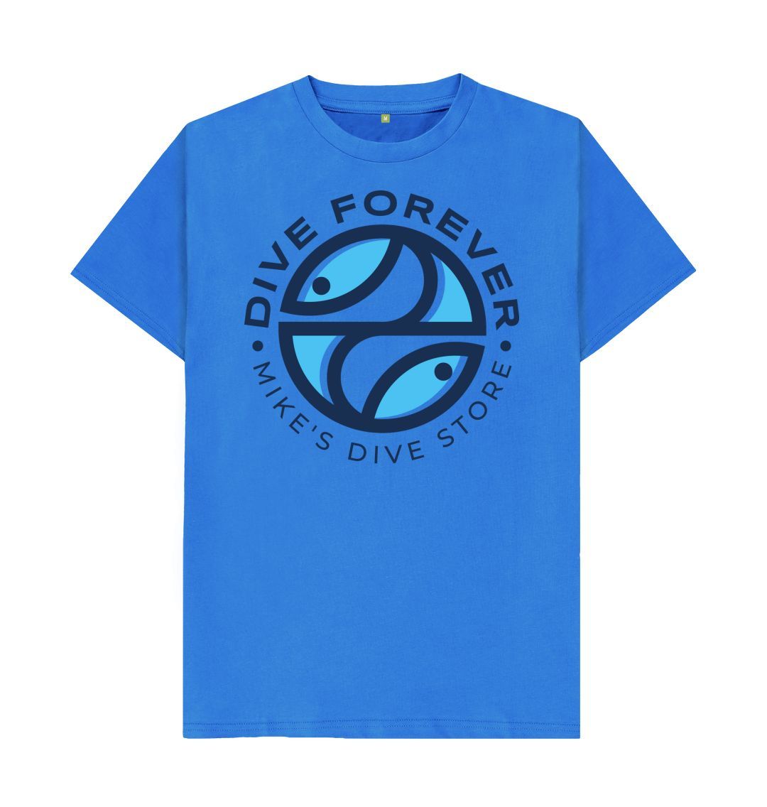 Dive Forever T-Shirt Blue Logo With Blue Outline