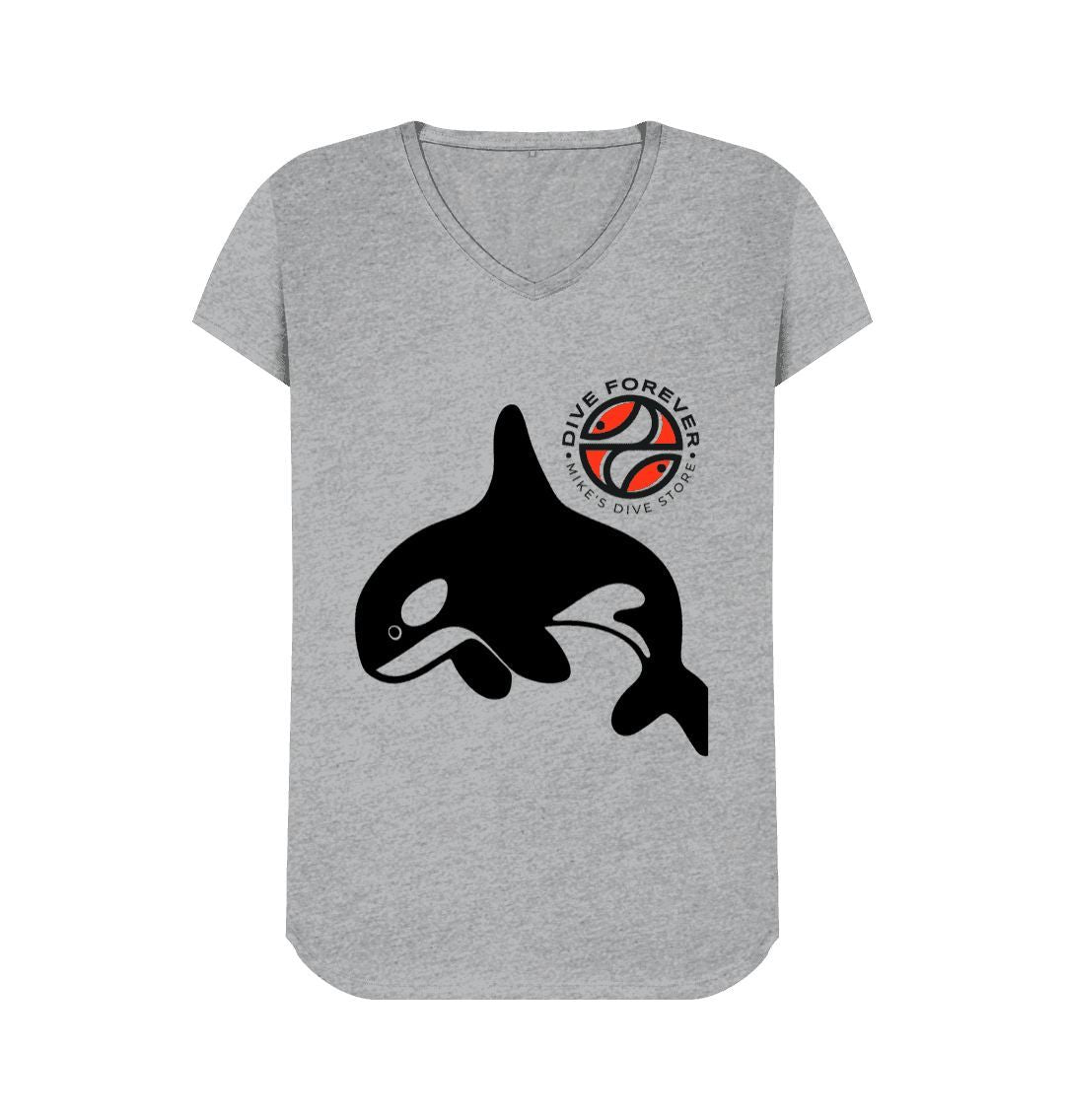 Orca V-Neck T-Shirt in Grey