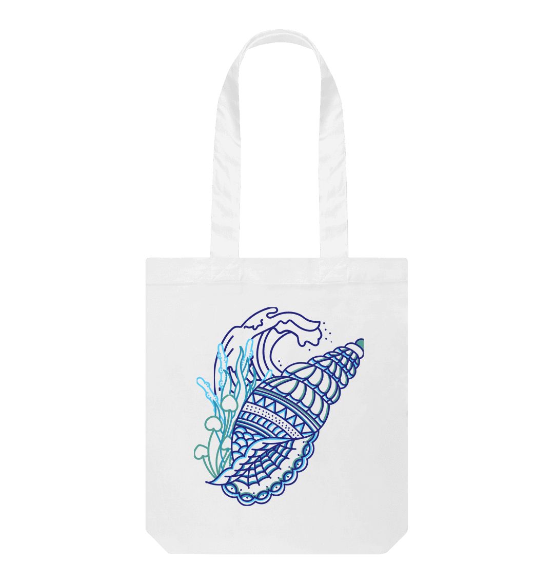 Ocean-Inspired Blue Shell Essentials Tote Bag