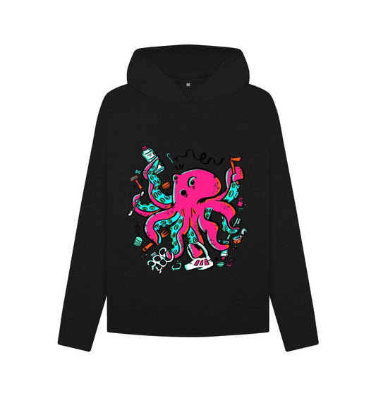 Dive Forever Pink & Black Octopus Hoodie