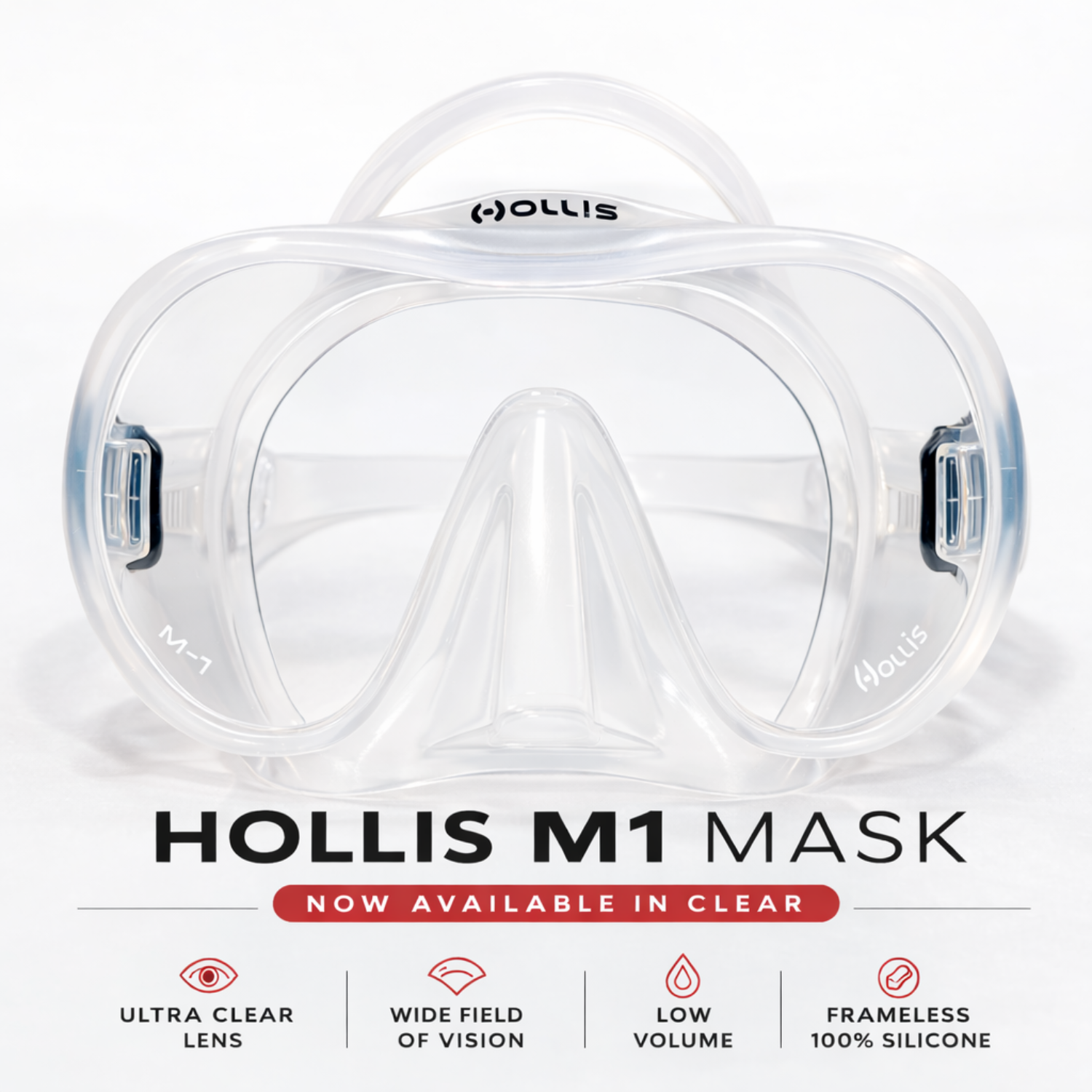 Hollis M1 Dive Mask Now Available in Clear