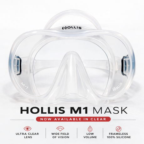 Hollis M1 Dive Mask Now Available in Clear