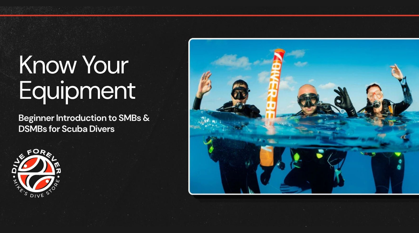 Divers on the surface with deployed SMB