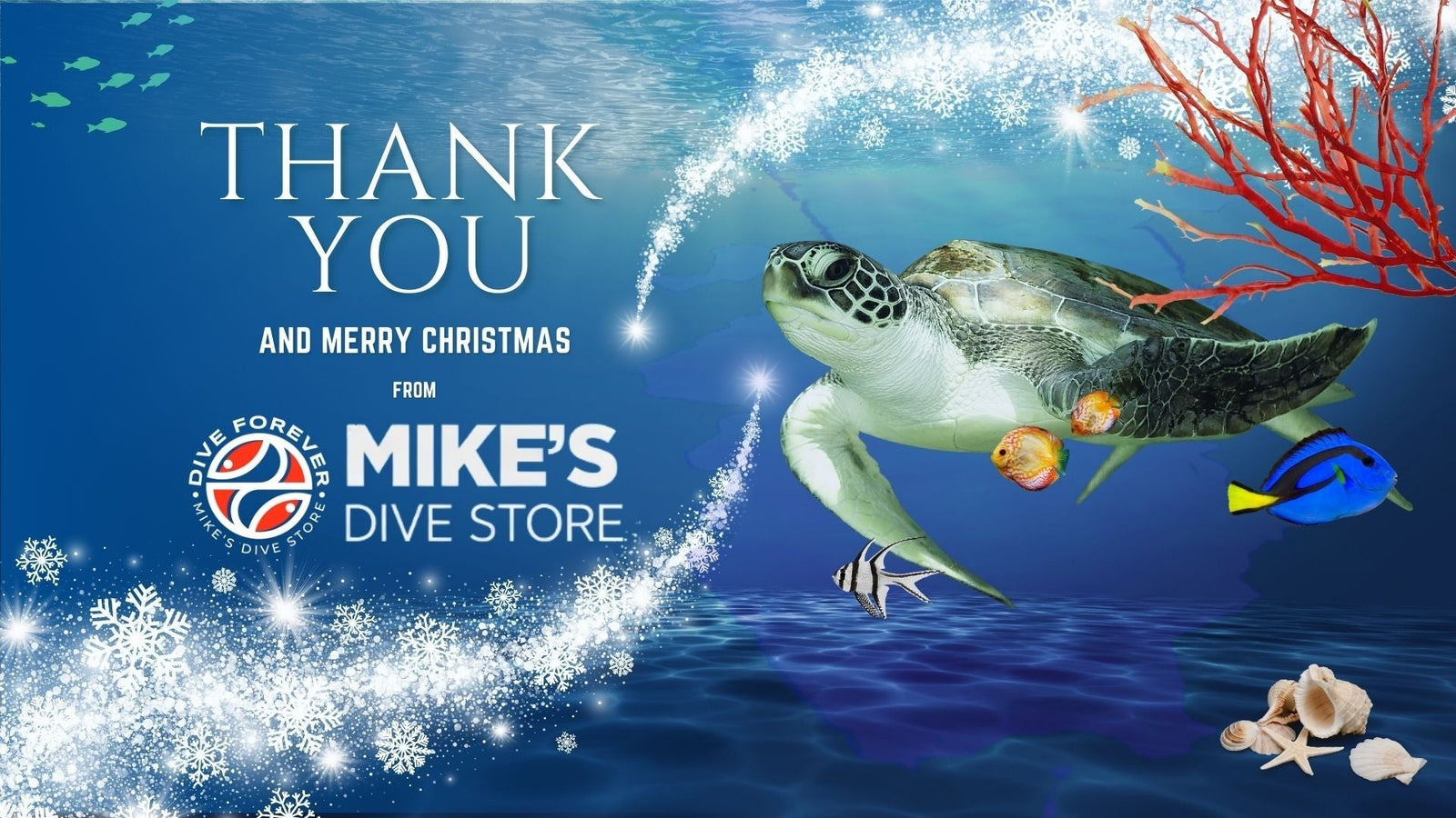 Thank you and merry christmas form mike's dive store