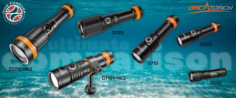 Orcatorch torches comparison - Mike's dive store