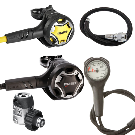 Mares Regulator Package: Dual 15X + Octopus Dual + Gauges + BCD Hose