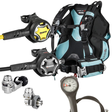 Mares Magellan HD BCD Package: Dual ADJ 62X + Octopus Dual + Gauges