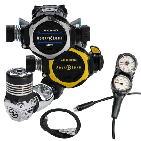 Aqualung Regulator Package: Leg3nd MBS + Gauges + BCD Hose