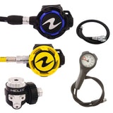 Aqualung Regulator Package: Helix + Helix Pro Octopus + Gauges + BCD Hose
