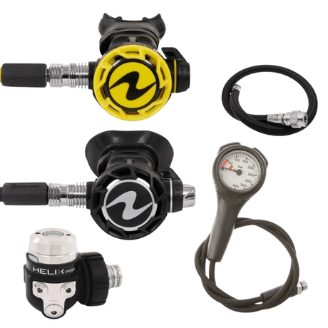 Aqualung Regulator Package: Helix Compact Pro + Octopus + Gauges + BCD Hose