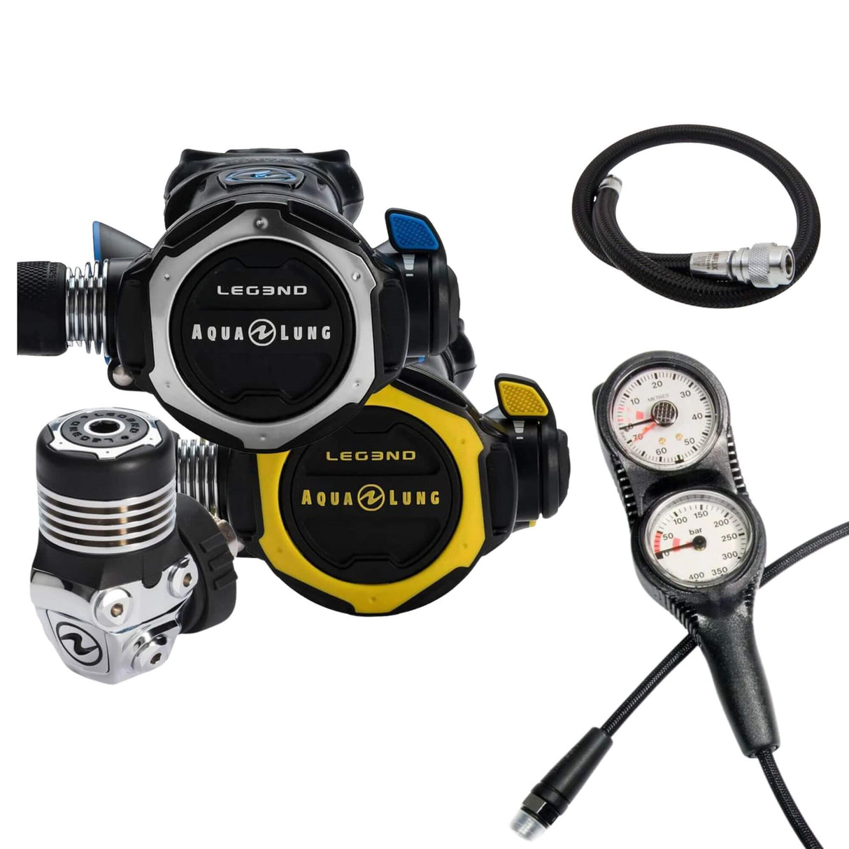 Aqualung Regulator Package: Leg3nd + Gauges + BCD Hose
