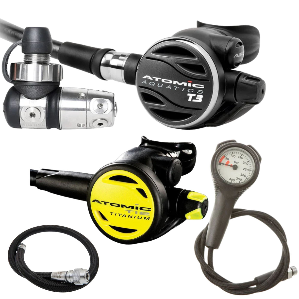Atomic Regulator Package: T3 + Ti2 Octopus + Gauges + BCD Hose
