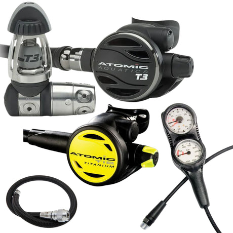 Atomic Regulator Package: T3 + Ti2 Octopus + Gauges + BCD Hose