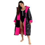 Dryrobe® Advance Long Sleeve Changing Robe for Adults - Black Camo Pink