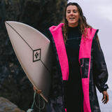 Dryrobe® Advance Long Sleeve Changing Robe for Adults - Black Camo Pink